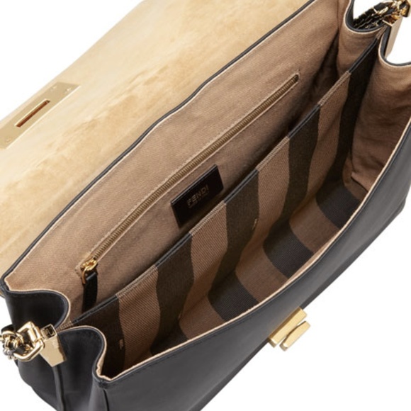 Auth. FENDI Pequin Tonal Stripe Shoulder Bag - Picture 7 of 8